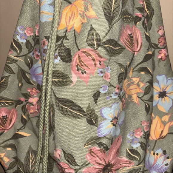 Y2K GAP Floral Drawstring Bag Cottagecore 100% Cotton Sling Bag - Picture 2 of 8